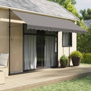 Copertină retractabilă, antracit, 400x150 cm, textil și oțel - Img 1