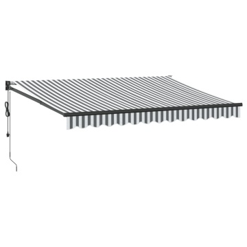Copertină retractabilă antracit/alb, 3,5x2,5 m, textil/aluminiu - Img 2