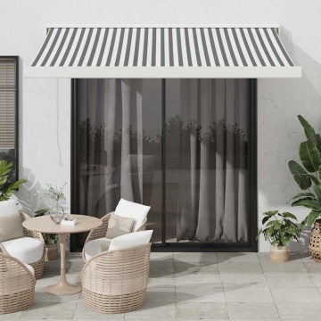 Copertină retractabilă antracit/alb, 3,5x2,5 m, textil/aluminiu - Img 1