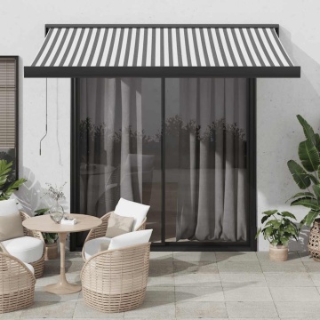 Copertină retractabilă antracit/alb, 3,5x2,5 m, textil/aluminiu - Img 1
