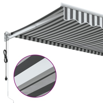 Copertină retractabilă antracit/alb, 4x3 m, textil/aluminiu - Img 7
