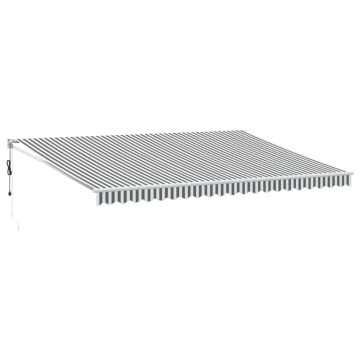 Copertină retractabilă antracit/alb, 5x3 m, textil/aluminiu - Img 2