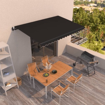Copertină retractabilă automat, antracit, 450x350 cm - Img 1