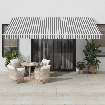 Copertină retractabilă automat, antracit/alb, 450x300 cm - Img 1