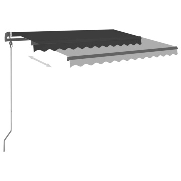 Copertină retractabilă automat cu stâlpi, antracit, 3,5x2,5 m - Img 4