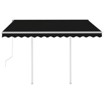 Copertină retractabilă automat cu stâlpi, antracit, 3x2,5 m - Img 5