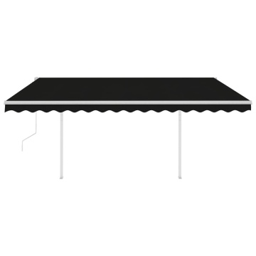 Copertină retractabilă automat, cu stâlpi, antracit, 4x3,5 m - Img 4