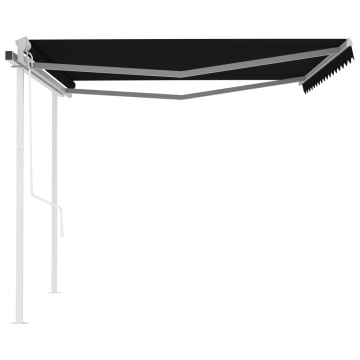 Copertină retractabilă automat, cu stâlpi, antracit, 4x3,5 m - Img 8