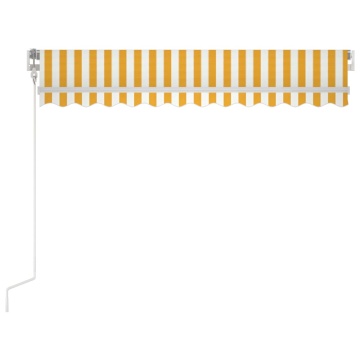 Copertină retractabilă automat, galben și alb, 300x250 cm - Img 4