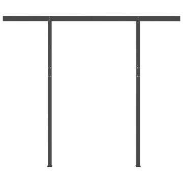 Copertină retractabilă automat stâlpi portocaliu&maro 3,5x2,5 m - Img 7