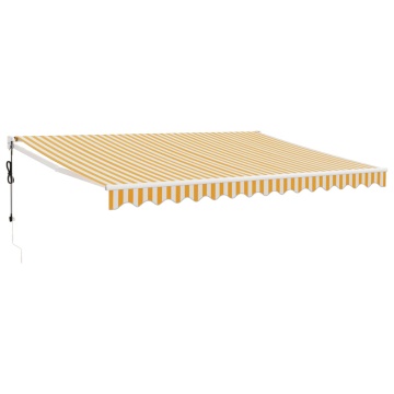 Copertină retractabilă automată, galben și alb, 4x3 m - Img 2