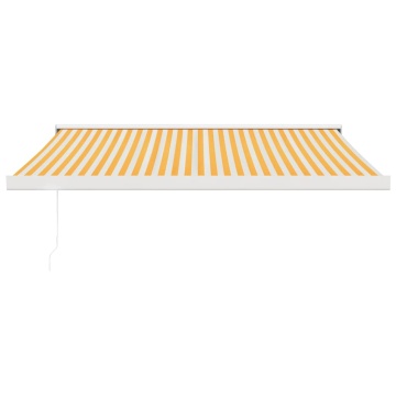 Copertină retractabilă, galben/alb, 3,5x2,5 m, textil/aluminiu - Img 3