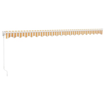 Copertină retractabilă, galben/alb, 5x3 m, textil/aluminiu - Img 5