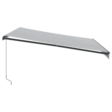 Copertină retractabilă manual, antracit/alb, 400x350 cm - Img 4