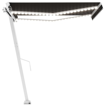 Copertină retractabilă manual cu LED, antracit, 300x250 cm - Img 6
