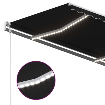 Copertină retractabilă manual cu LED, antracit, 3x2,5 m - Img 4