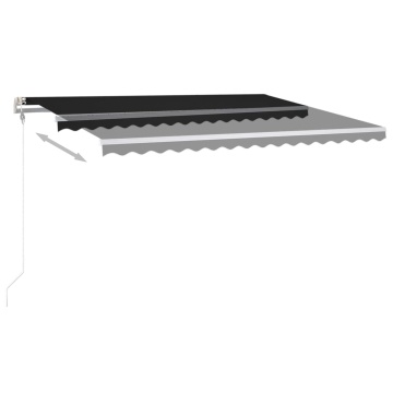 Copertină retractabilă manual, cu LED, antracit, 4,5x3 m - Img 8