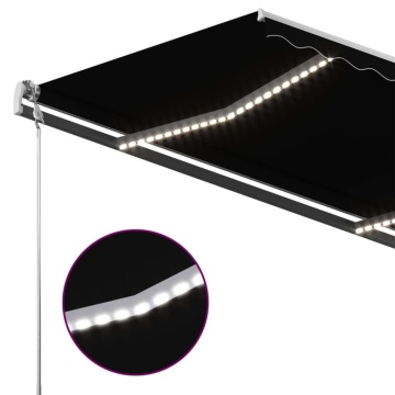 Copertină retractabilă manual cu LED, antracit, 400x300 cm - Img 5