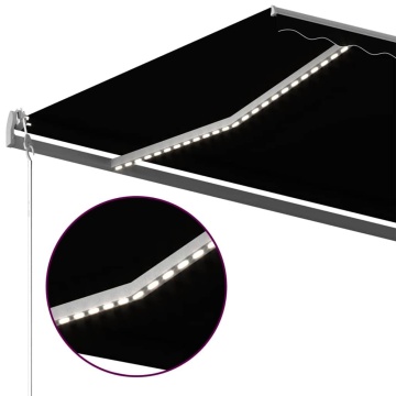 Copertină retractabilă manual cu LED, antracit, 600x300 cm - Img 7