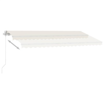 Copertină retractabilă manual cu LED, crem, 400x300 cm - Img 4