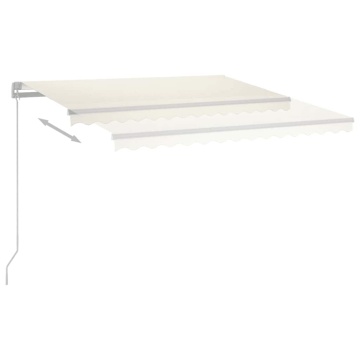 Copertină retractabilă manual cu LED, crem, 400x300 cm - Img 4