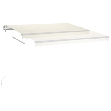 Copertină retractabilă manual, cu LED, crem, 4x3 m - Img 8