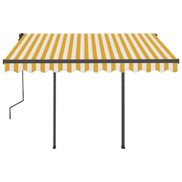 Copertină retractabilă manual cu LED, galben/alb, 3,5x2,5 m - Img 8