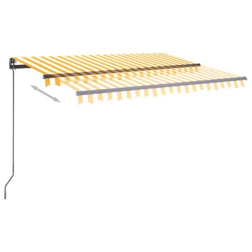 Copertină retractabilă manual cu LED, galben&alb, 3x2,5 m - Img 4