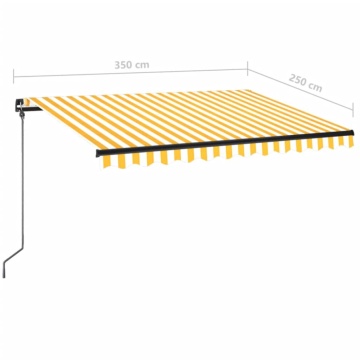 Copertină retractabilă manual cu LED, galben și alb, 350x250 cm - Img 6
