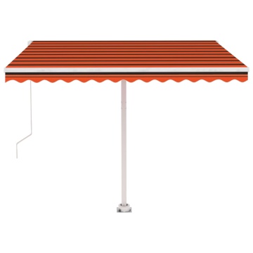 Copertină retractabilă manual cu LED portocaliu&maro 300x250 cm - Img 8