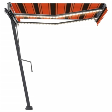 Copertină retractabilă manual cu LED portocaliu&maro 350x250 cm - Img 5