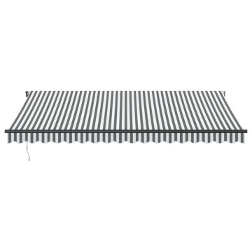 Copertină retractabilă manual cu LED-uri antracit/alb 450x350cm - Img 4