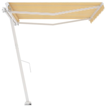 Copertină retractabilă manual, galben/alb, 400x300 cm - Img 5