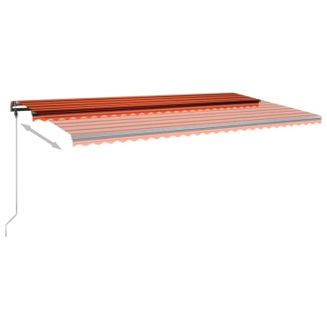 Copertină retractabilă manual, portocaliu/maro, 600x300 cm - Img 5