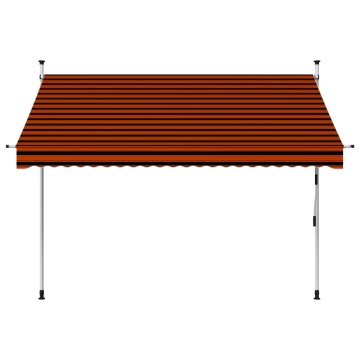 Copertină retractabilă manual, portocaliu și maro, 250 cm - Img 2