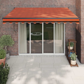 Copertină retractabilă portocaliu/maro 3x2,5 m, textil/aluminiu - Img 1