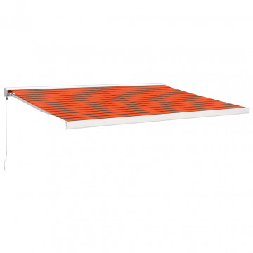 Copertină retractabilă portocaliu/maro 4x3 m, textil/aluminiu - Img 2