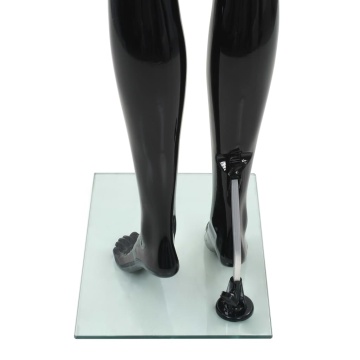 Corp manechin feminin, suport din sticlă, negru lucios, 175 cm - Img 5