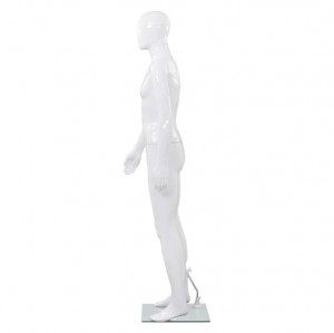 Corp manechin masculin, cu suport din sticlă, alb lucios 185 cm - Img 4
