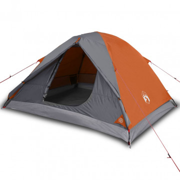 Cort camping 3 persoane gri/portocaliu 240x217x120cm tafta 190T - Img 2