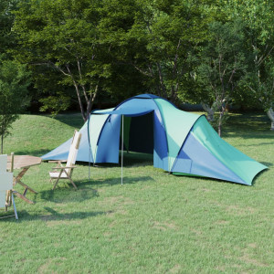 Cort camping, 6 persoane, albastru și verde - Img 1