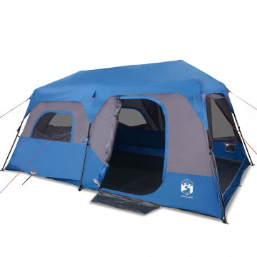 Cort camping 9 pers., albastru, impermeabil, configurare rapidă - Img 2