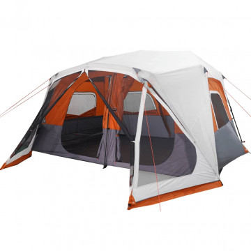 Cort camping cu LED pentru 10 persoane, gri deschis/portocaliu - Img 4