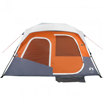 Cort camping cu LED pentru 6 persoane, gri deschis/portocaliu - Img 6