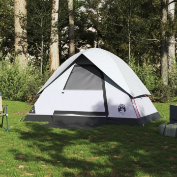 Cort camping cupolă 2 persoane alb, țesătură opacă, impermeabil - Img 3