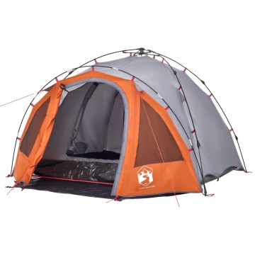 Cort camping cupolă 3 persoane, gri/portocaliu, setare rapidă - Img 4