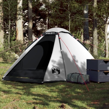 Cort camping cupolă 4 persoane alb, țesătură opacă, impermeabil - Img 1