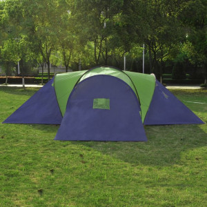 Cort camping din material textil, 9 persoane, albastru și verde - Img 6