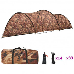 Cort camping tip iglu, 8 persoane, camuflaj, 650x240x190 cm - Img 3