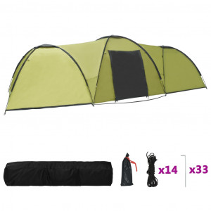 Cort camping tip iglu, 8 persoane, verde, 650 x 240 x 190 cm - Img 3